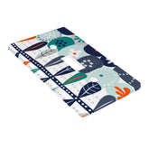 Modern Danish Scandinavian Floral Designed Blue, Teal, Orange White Switch Cover 1-Gang 1 Toggle - Mid Century Modern Gal