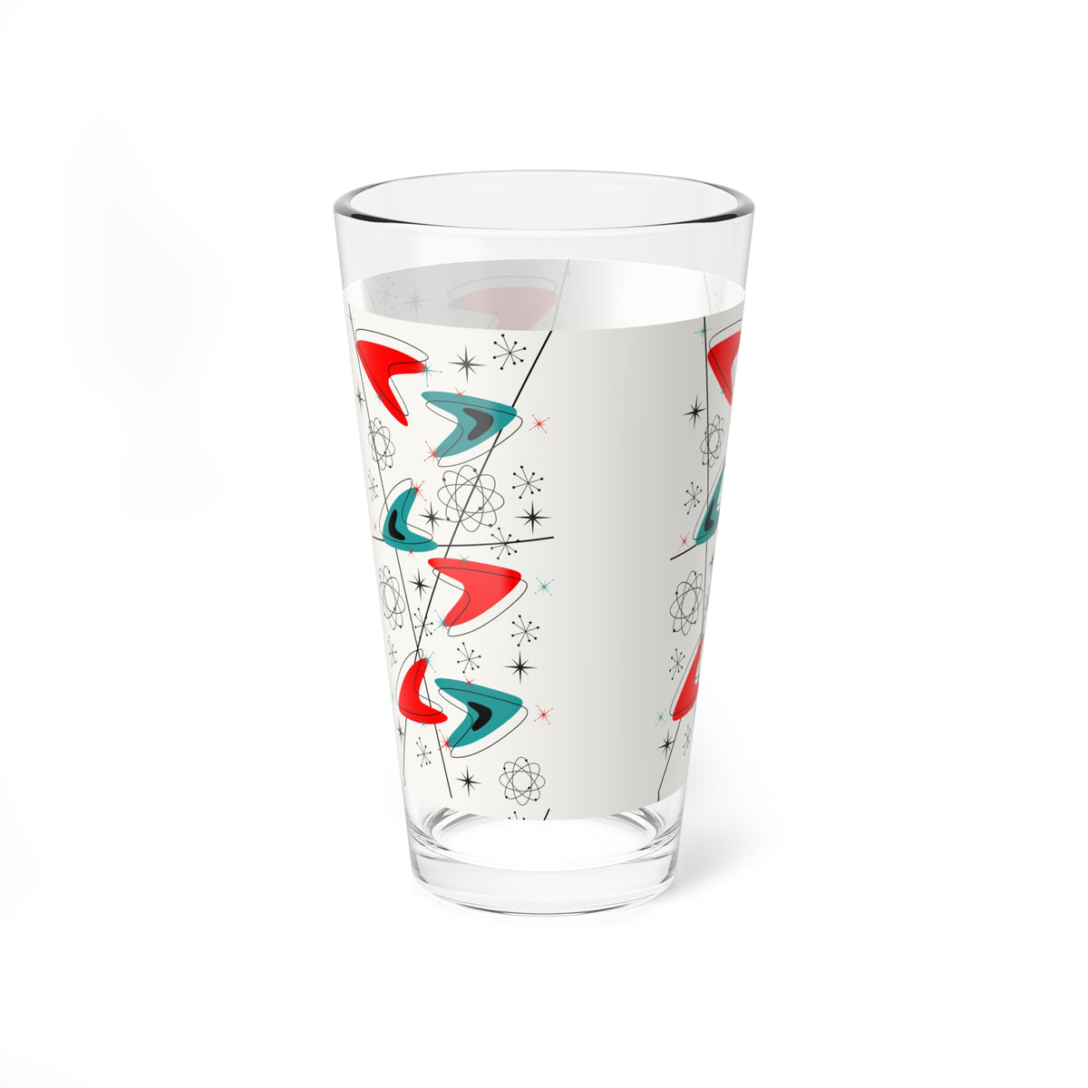 Mid Century Modern Starburst Barware, Atomic Space Age Pint Glass - Mid Century Modern Gal