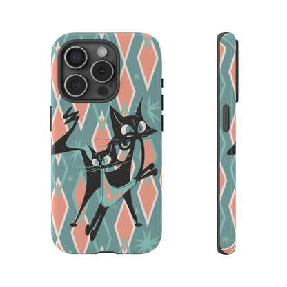 Mid Mod Atomic Cat Kitschy Retro Chic Samsung, Smart Phone Tough Cases