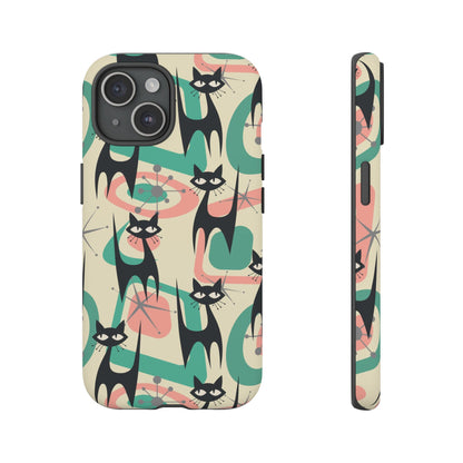 Atomic Cat Mid Century Modern Starburst Retro Kitsch Tough Phone Case