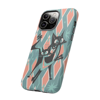 Mid Mod Atomic Cat Kitschy Retro Chic Samsung, Smart Phone Tough Cases