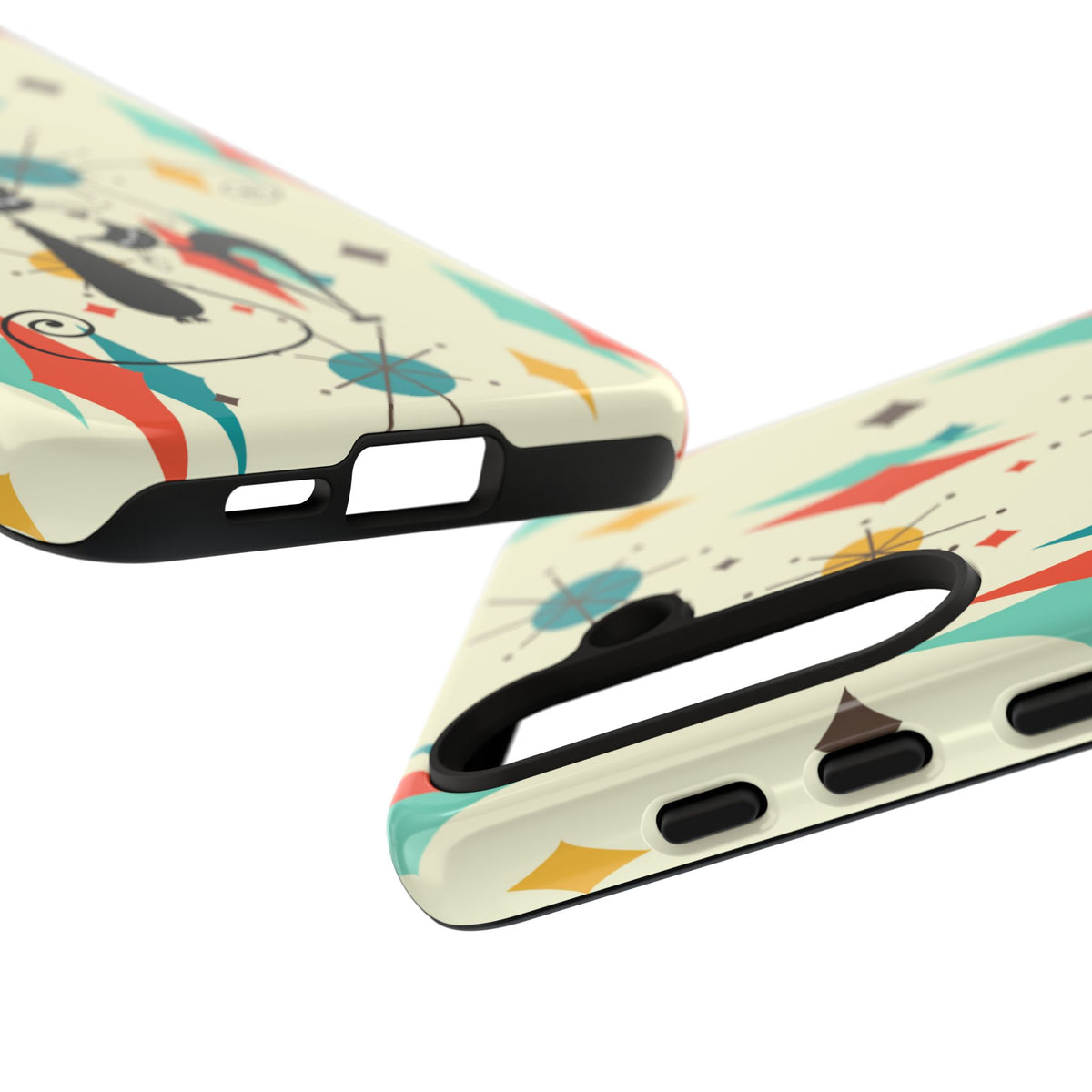 Atomic Kitty Cat, Mid Mod Franciscan Pattern, Kitsch Tough Phone Cases