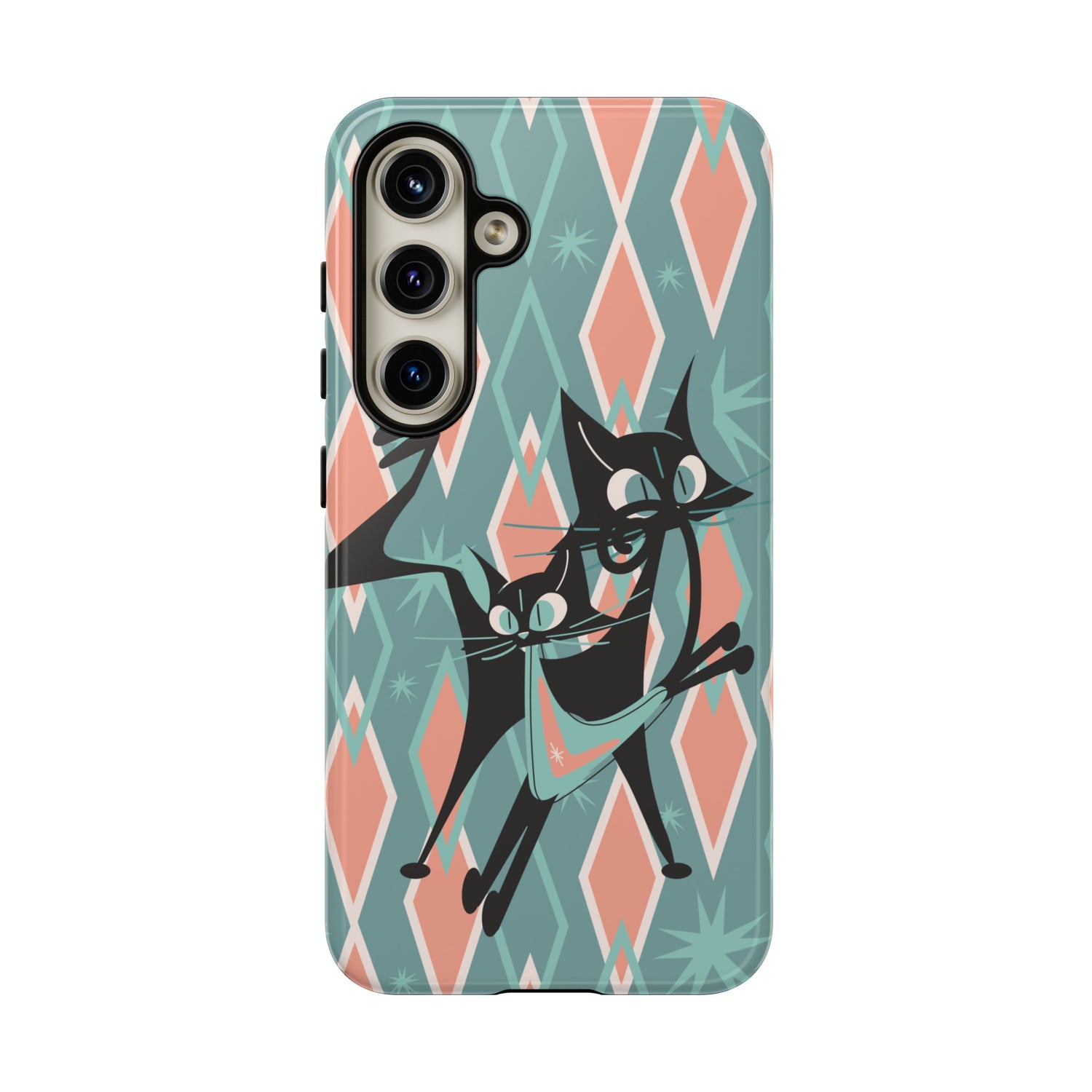 Mid Mod Atomic Cat Kitschy Retro Chic Samsung, Smart Phone Tough Cases