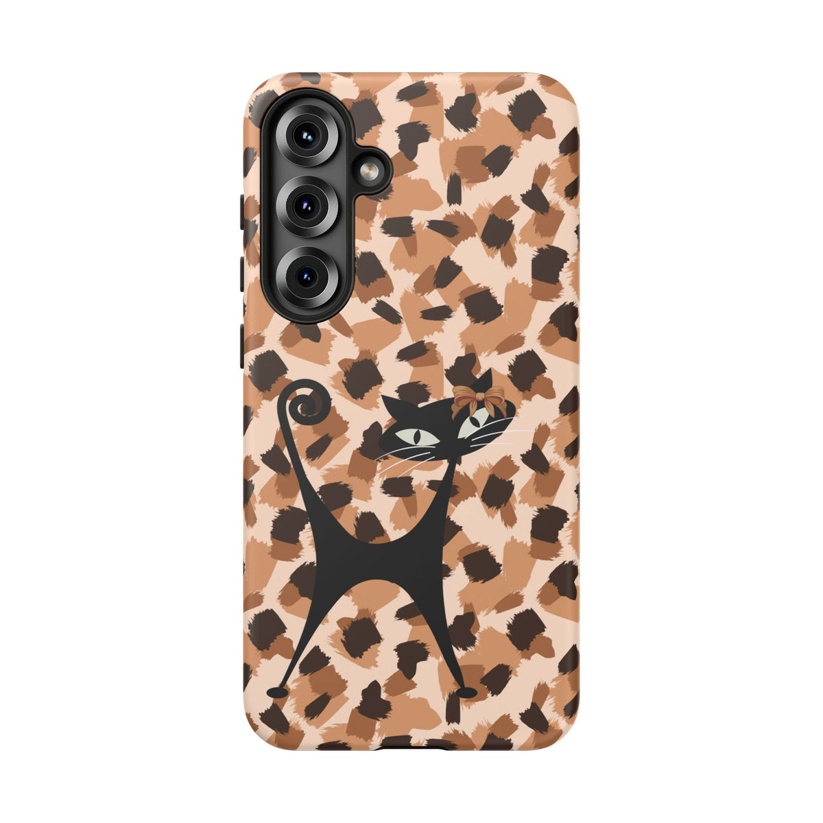 Mid Century Modern Atomic Cat, Animal Print Kitschy Trendy Smart Phone Tough Cases