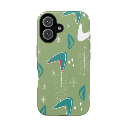 Mid Century Modern Atomic Boomerang, 50s Space Age Tough Phone Case