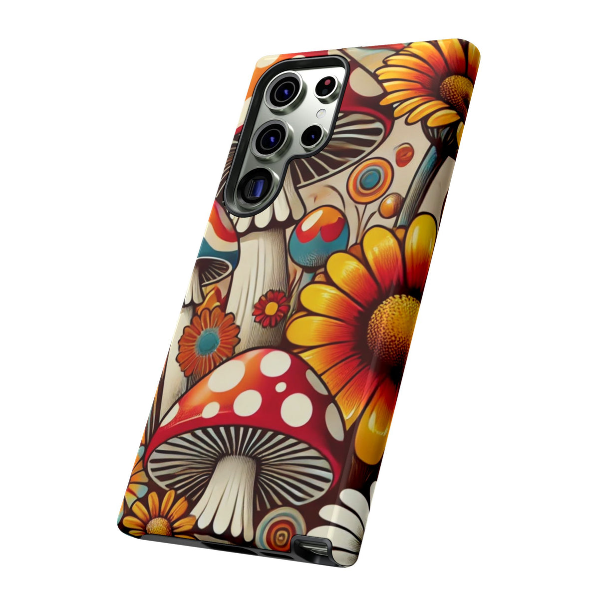 Colorful Mushroom Flower Phone Case - Boho Chic Design