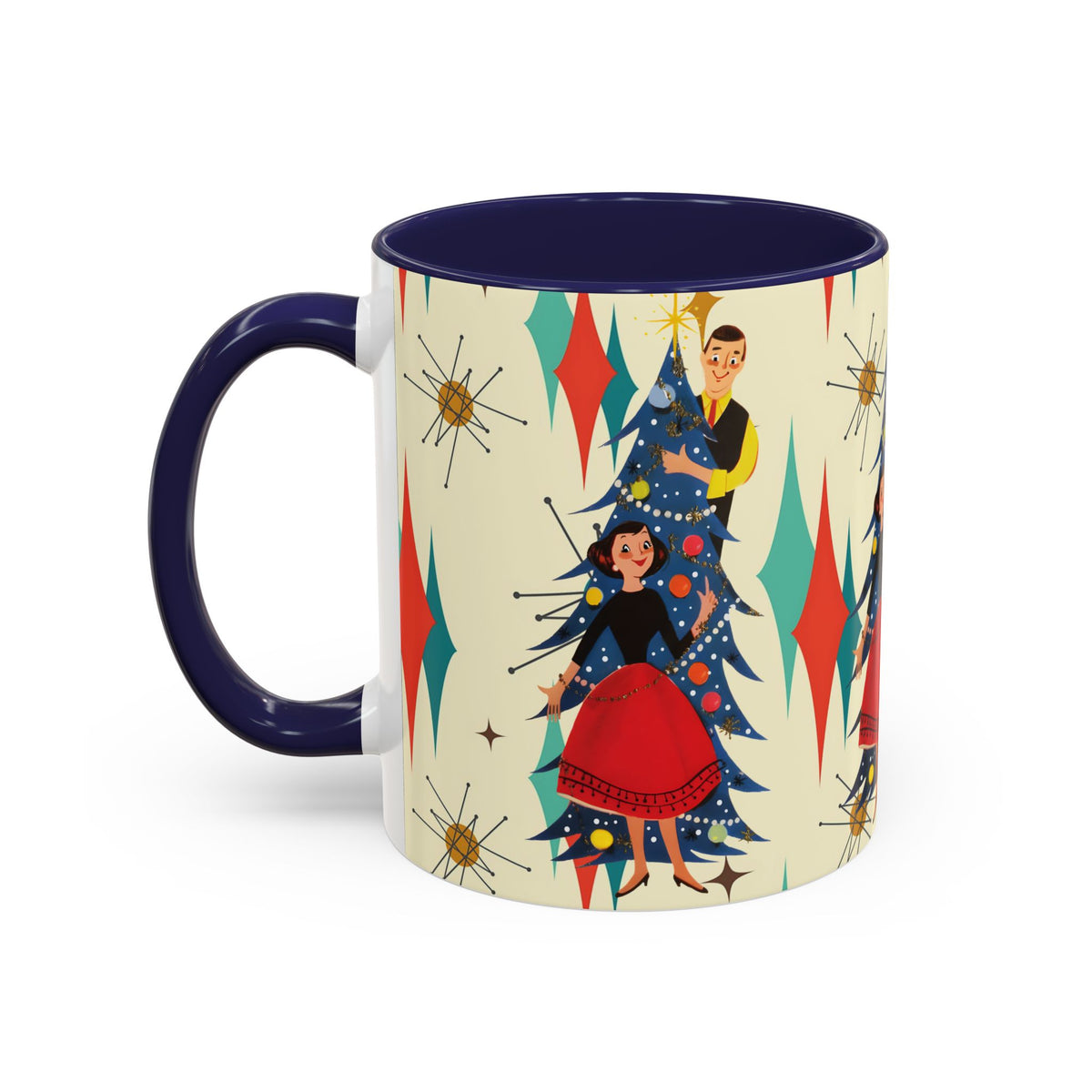 Mid Century Modern 50s Kitsch Christmas Starburst Coffee Mug - Mid Century Modern Gal