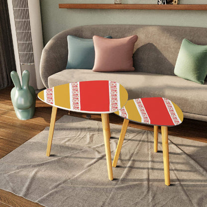 Pyrex Lover Collector Friendship Mustard Yellow, White, Burnt Red Nesting Tables - Mid Century Modern Gal
