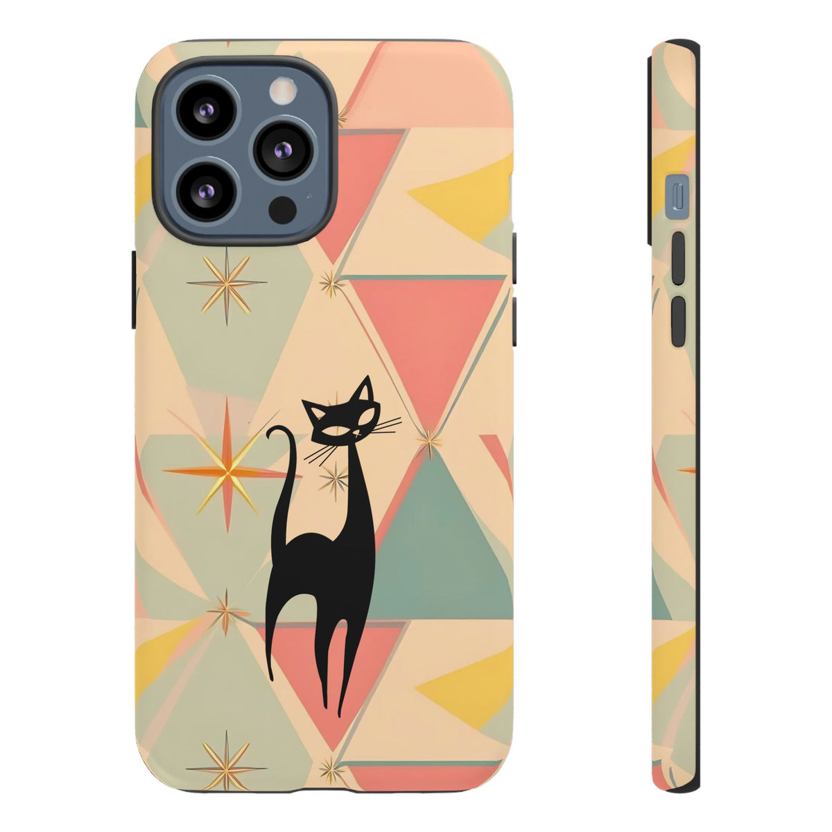 Atomic Cat Mid Mod Retro Cat Phone Case | Tough Cases with Vintage Vibe | Ideal for Cat Lovers