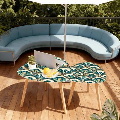 Art Deco Peacock Inspired Nesting Tables - Mid Century Modern Gal
