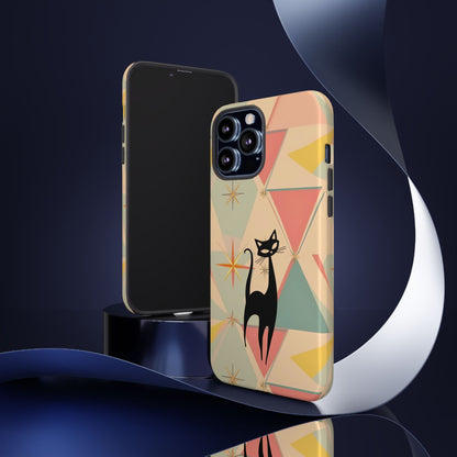 Atomic Cat Mid Mod Retro Cat Phone Case | Tough Cases with Vintage Vibe | Ideal for Cat Lovers
