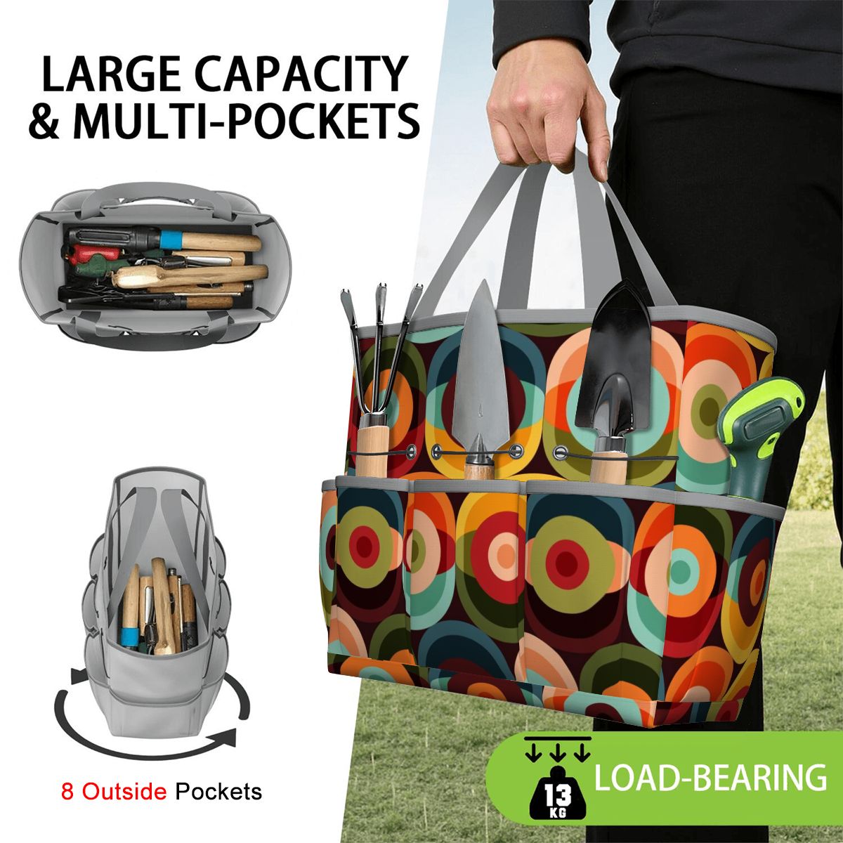 Retro Groovy Mod Space Orb Designed Mid Century Modern Garden Tool Bag - Mid Century Modern Gal