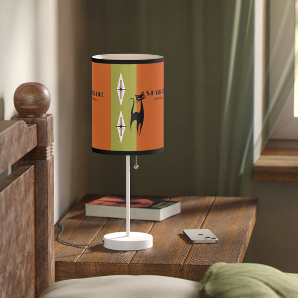 Atomic Cat Starlite Lounge, Mid Century Modern Retro Cat Design Table Lamp - Unique Home Decor for Cat Lovers