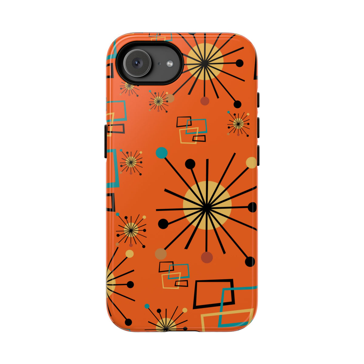 Mid Century Modern Sinatra Orange, Starburst, Geometric Funky Fun Tough Phone Case