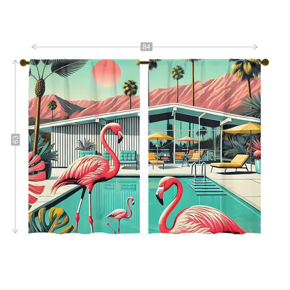 50s Palm Springs California Kitschy Mid Century Modern Window Curtains (two panels)