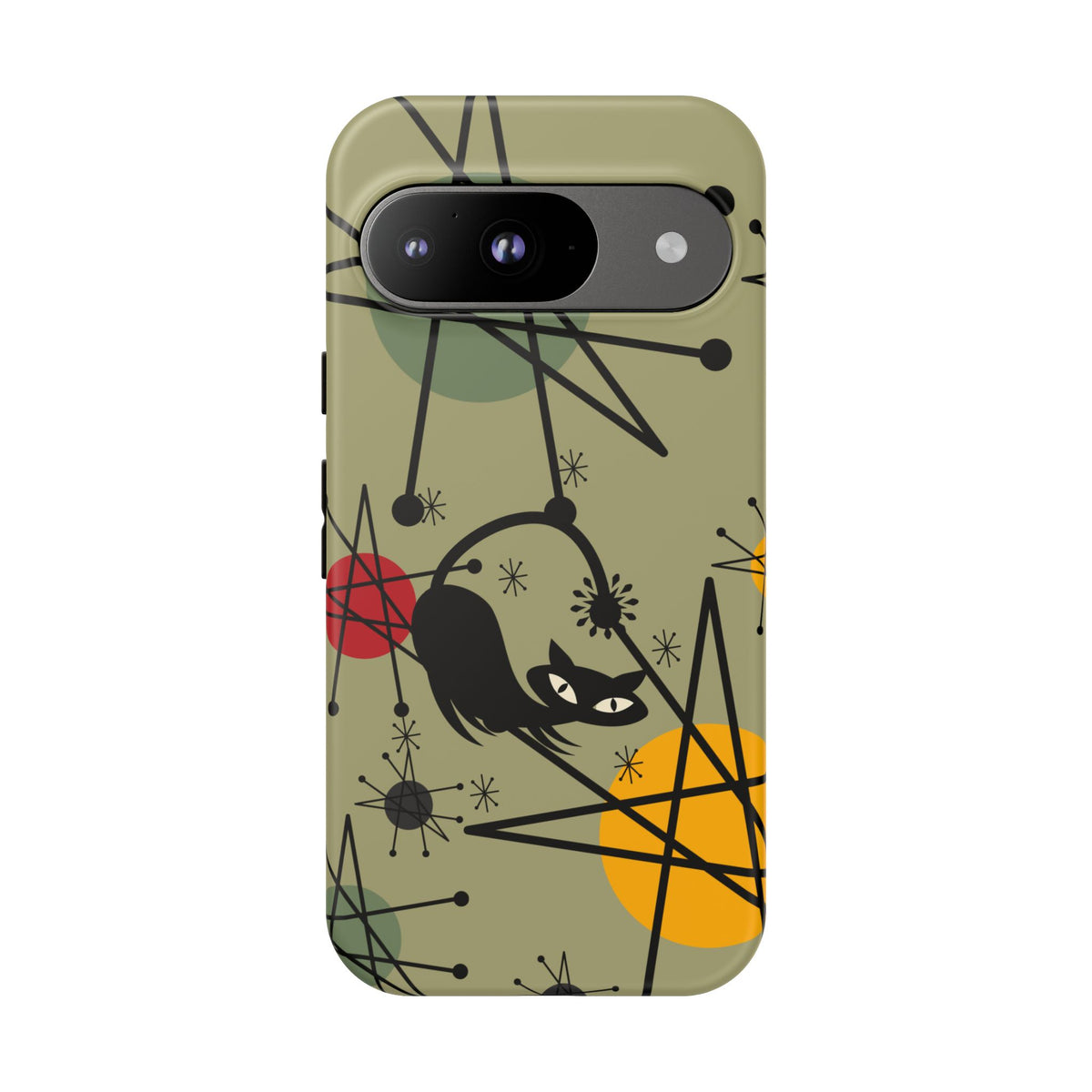 Mid Century Modern Atomic Cat, Retro Chic Groovy Mod Samsung, Smart Phone Tough Cases