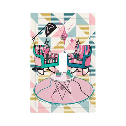 Atomic Reading Cats Kitschy Mod Retro Wall Toggle Cover - Mid Century Modern Gal