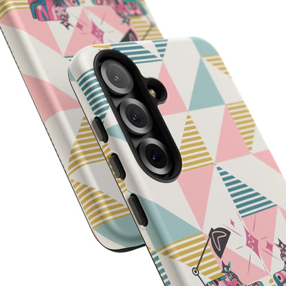 Atomic Cats Reading, Book Talk, Book Lover, Retro Chic Phone Case with Retro Vibe - Cozy Living Room Design