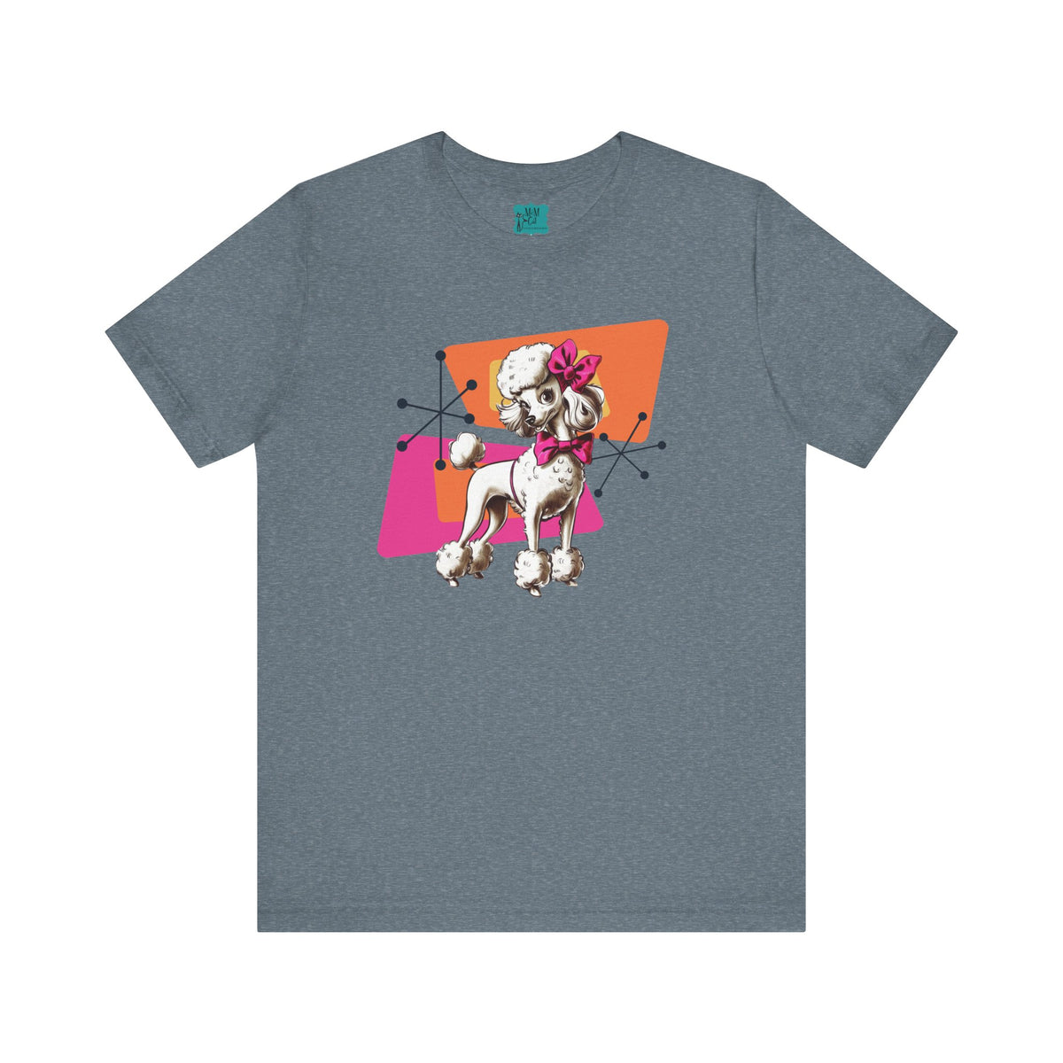 50s Poodle Kitschy Playful Kitschy Mod- Fun Unisex Jersey Short Sleeve T-Shirt - Mid Century Modern Gal