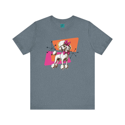 50s Poodle Kitschy Playful Kitschy Mod- Fun Unisex Jersey Short Sleeve T-Shirt - Mid Century Modern Gal