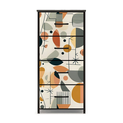 Modern Danish Scandinavian Designed Abstract Mid Century Modern 4-Drawer Dresser - Mid Century Modern Gal
