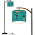 Mid Century Modern Fish Art Arc Floor Lamp. Teal Geometric Mid Mod - Mid Century Modern Gal