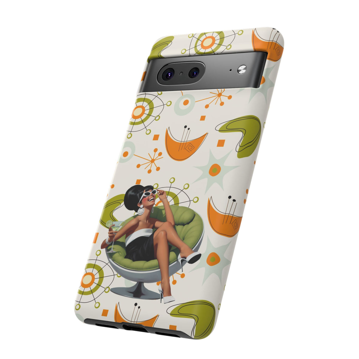 Mid Century Modern Atomic Starburst Mid Mod 60s Gal Retro Chic Tough Phone Case with Vintage Glamour Design