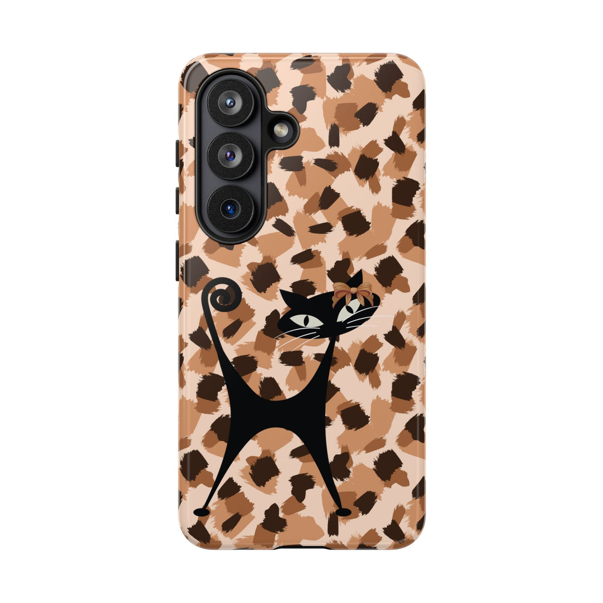 Mid Century Modern Atomic Cat, Animal Print Kitschy Trendy Smart Phone Tough Cases