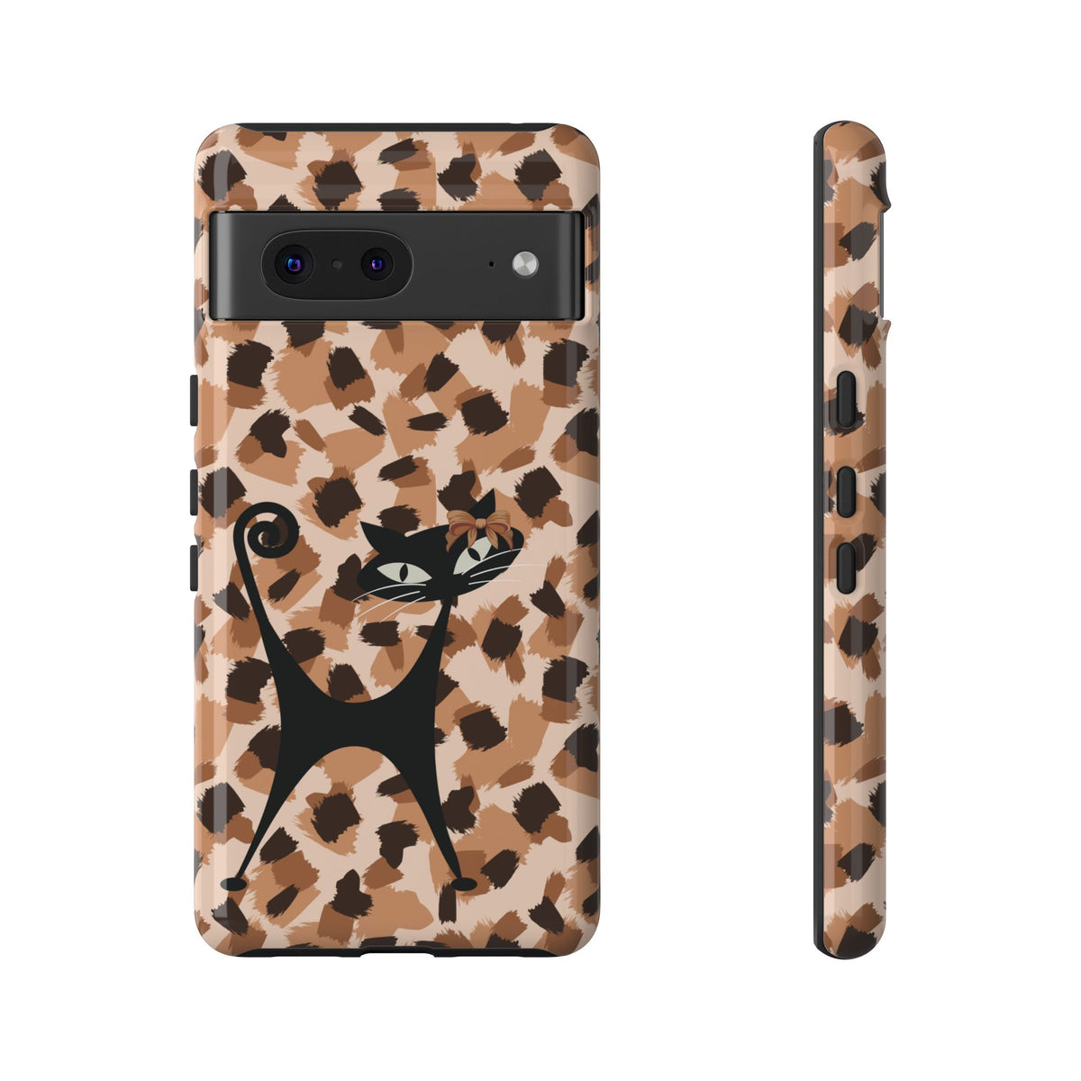 Mid Century Modern Atomic Cat, Animal Print Kitschy Trendy Smart Phone Tough Cases
