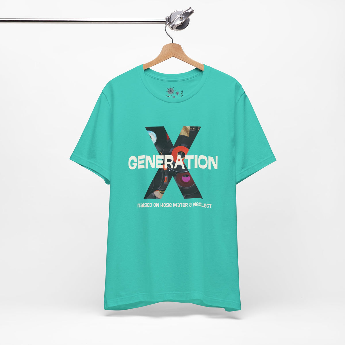 Generation X Retro Tee, Raised On Hose Water And Neglect Unisex Jersey Short Sleeve Tee - Mid Century Modern Gal
