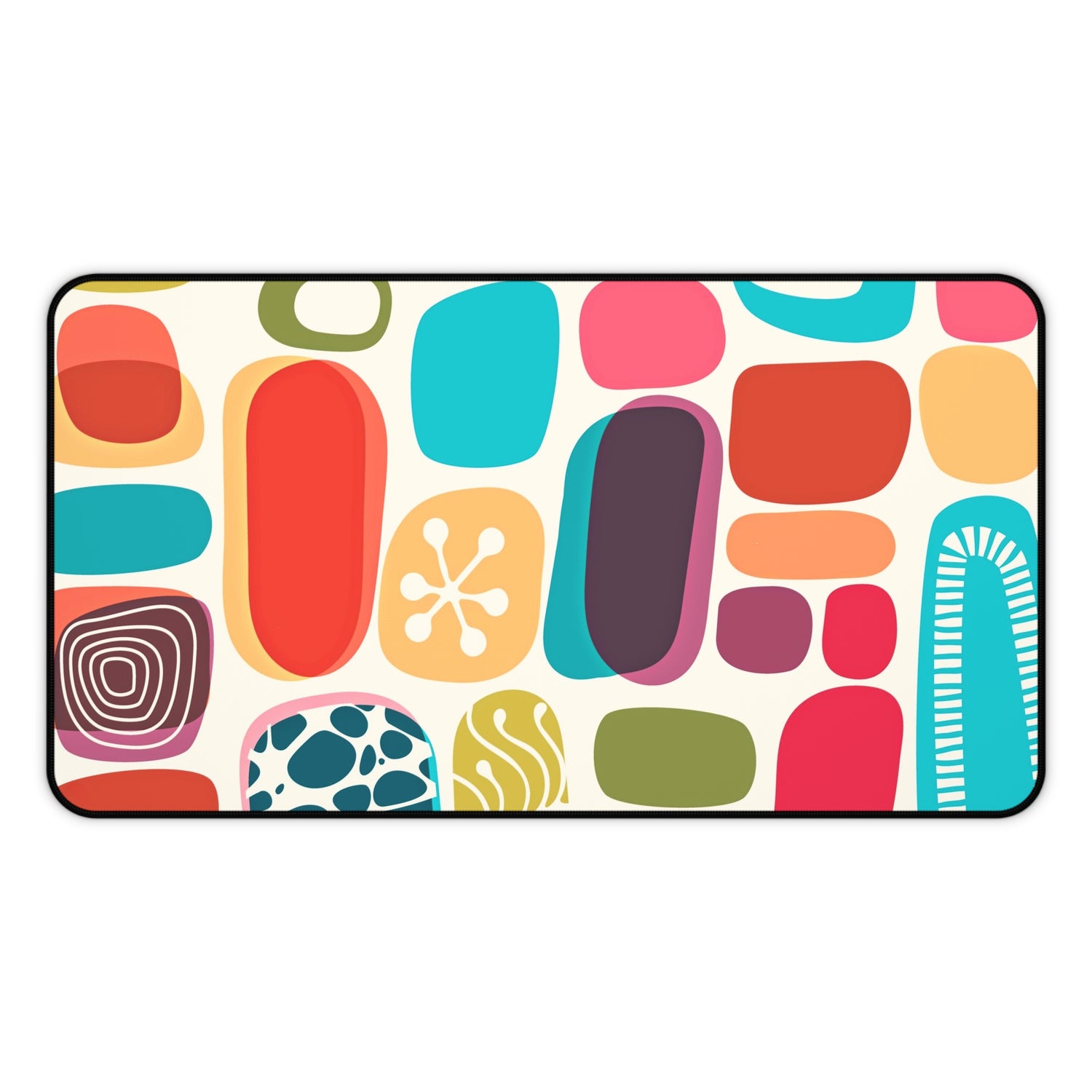 Mid Century Modern Amoeba Designed Geometric Colorful Modern Desk Mat - Mid Century Modern Gal