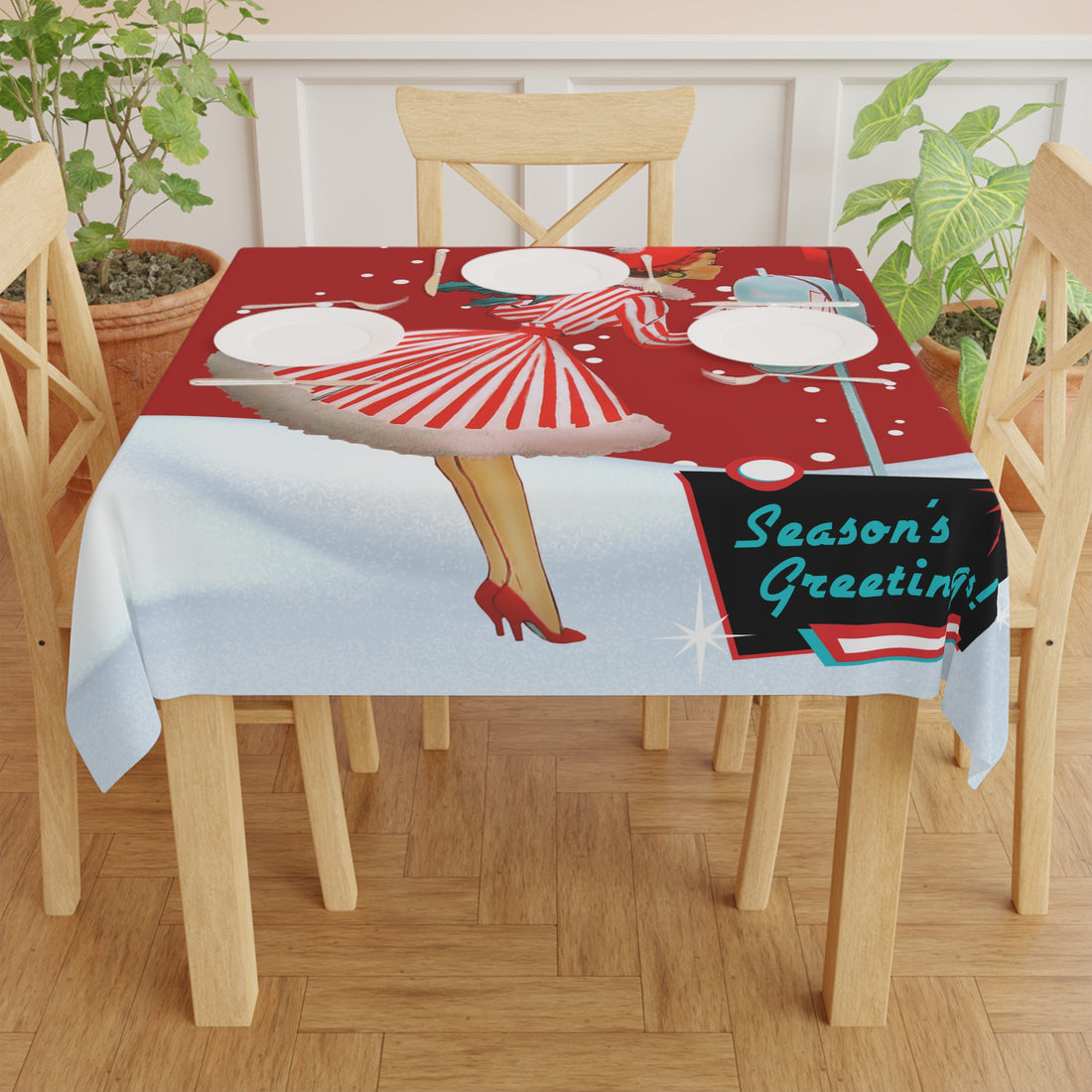 Vintage Holiday Tablecloth - Season&