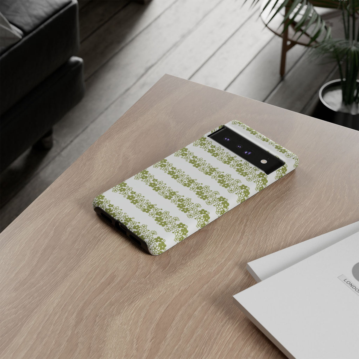 Pyrex Crazy Daisy Spring BlossonFloral Phone Case: Tough Cases with Elegant Green Floral Design, Durable Phone Cover