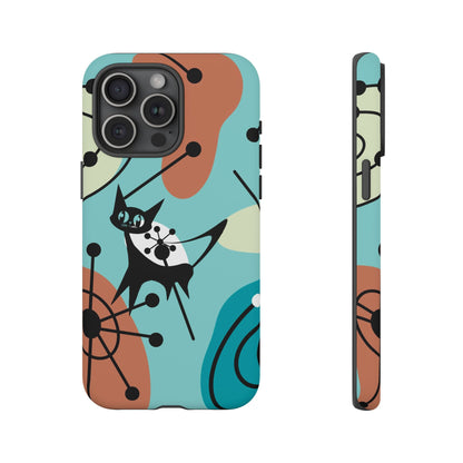Atomic Kittie, Mid Century Modern Geometric Amoeba Retro Smart PhoneTough Phone