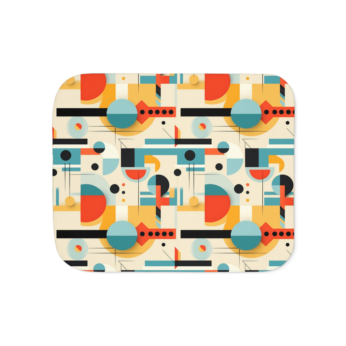 Mid Century Modern Bauhaus Geometric Designed, Retro Sherpa Blanket - Mid Century Modern Gal