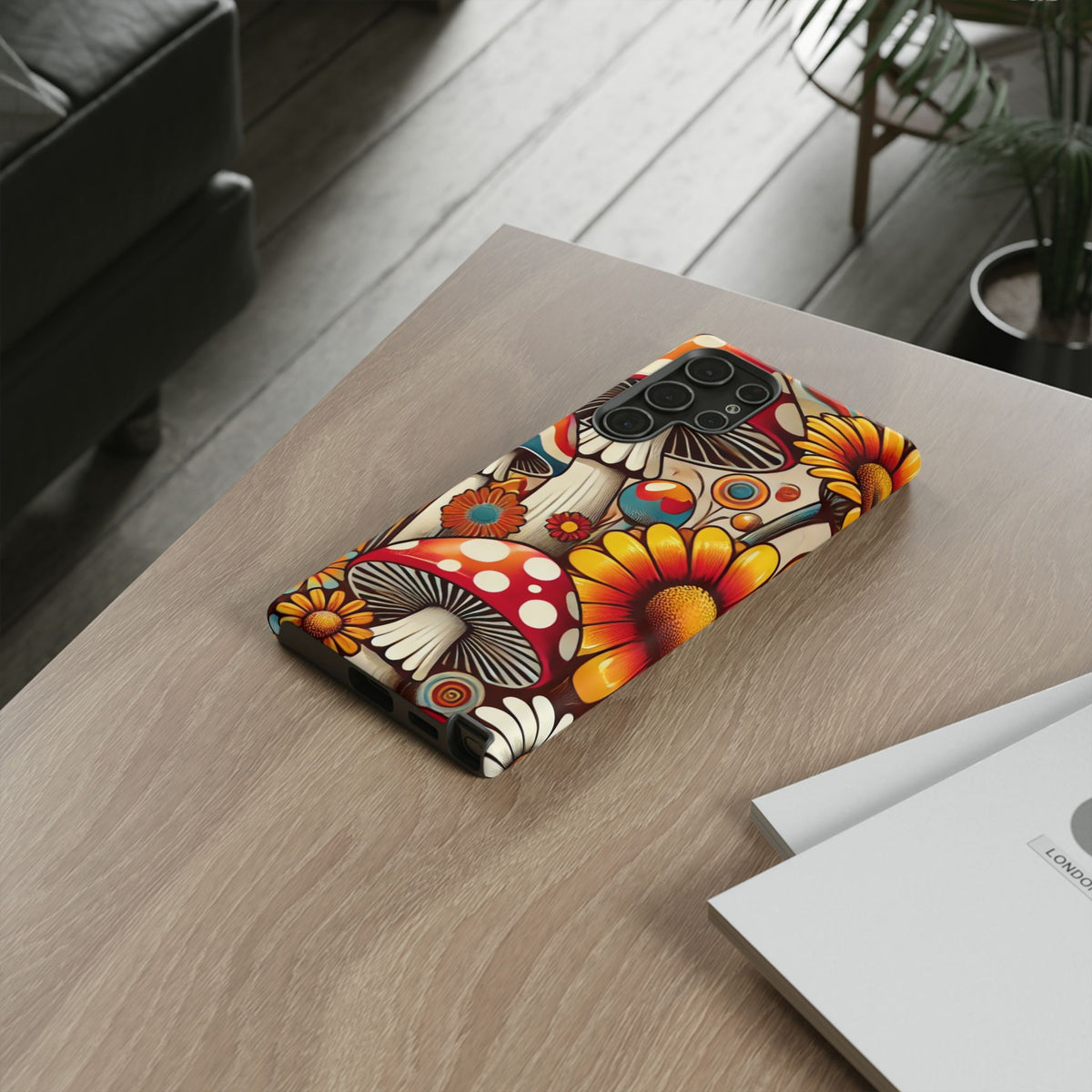 Colorful Mushroom Flower Phone Case - Boho Chic Design