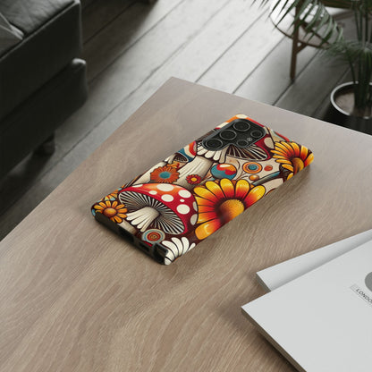 Colorful Mushroom Flower Phone Case - Boho Chic Design