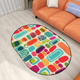 Mid Century Modern Amoeba Designed Oval Area Rug Mat - Mid Century Modern Gal