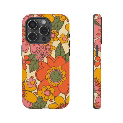 Groovy Retro Flower Power Vintage Inspired Pattern Smart Phones Tough Phone Cases