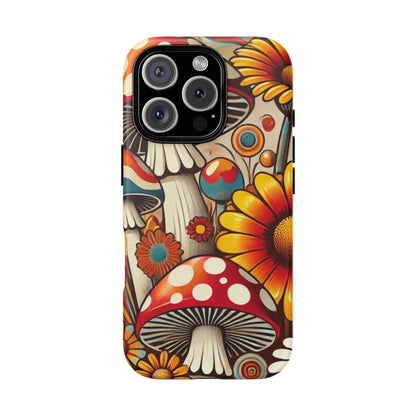 Colorful Mushroom Flower Phone Case - Boho Chic Design