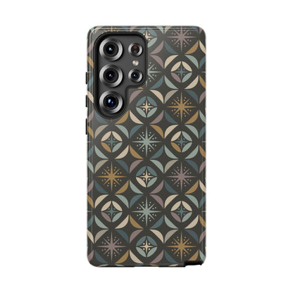 Mid Century Modern Elegant Gray Geometric Starburst Tough Phone Case