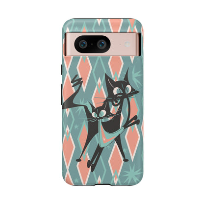 Mid Mod Atomic Cat Kitschy Retro Chic Samsung, Smart Phone Tough Cases