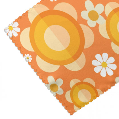 60s 70s Flower Power Orange Retro Mod Table Placemats Set of 4