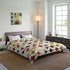 Mid Century Modern Comforter, Retro Scandinavian Modern Danish Geometric Design, Green, Brown, Beige, Yellow, Teal, MCM Home Decor Home Decor 88" × 88"