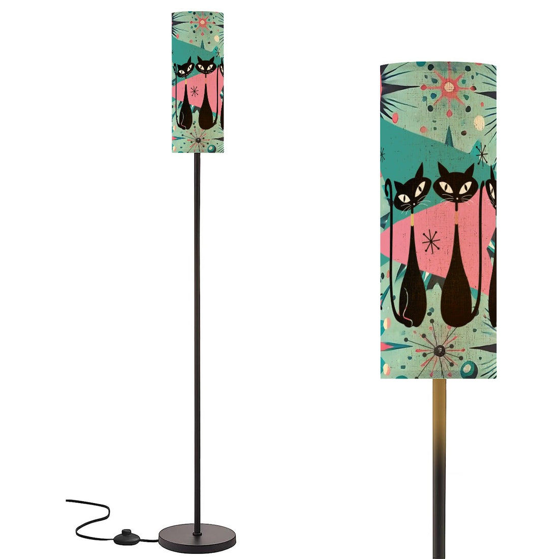 Atomic Cat Mid Century Modern Kitschy Fun Floor Lamp Modern Standing Lamp - Mid Century Modern Gal