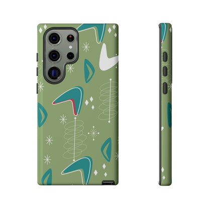 Mid Century Modern Atomic Boomerang, 50s Space Age Tough Phone Case