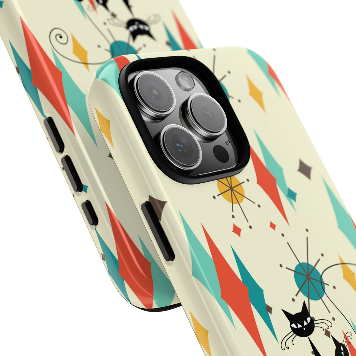 Atomic Kitty Cat, Mid Mod Franciscan Pattern, Kitsch Tough Phone Cases
