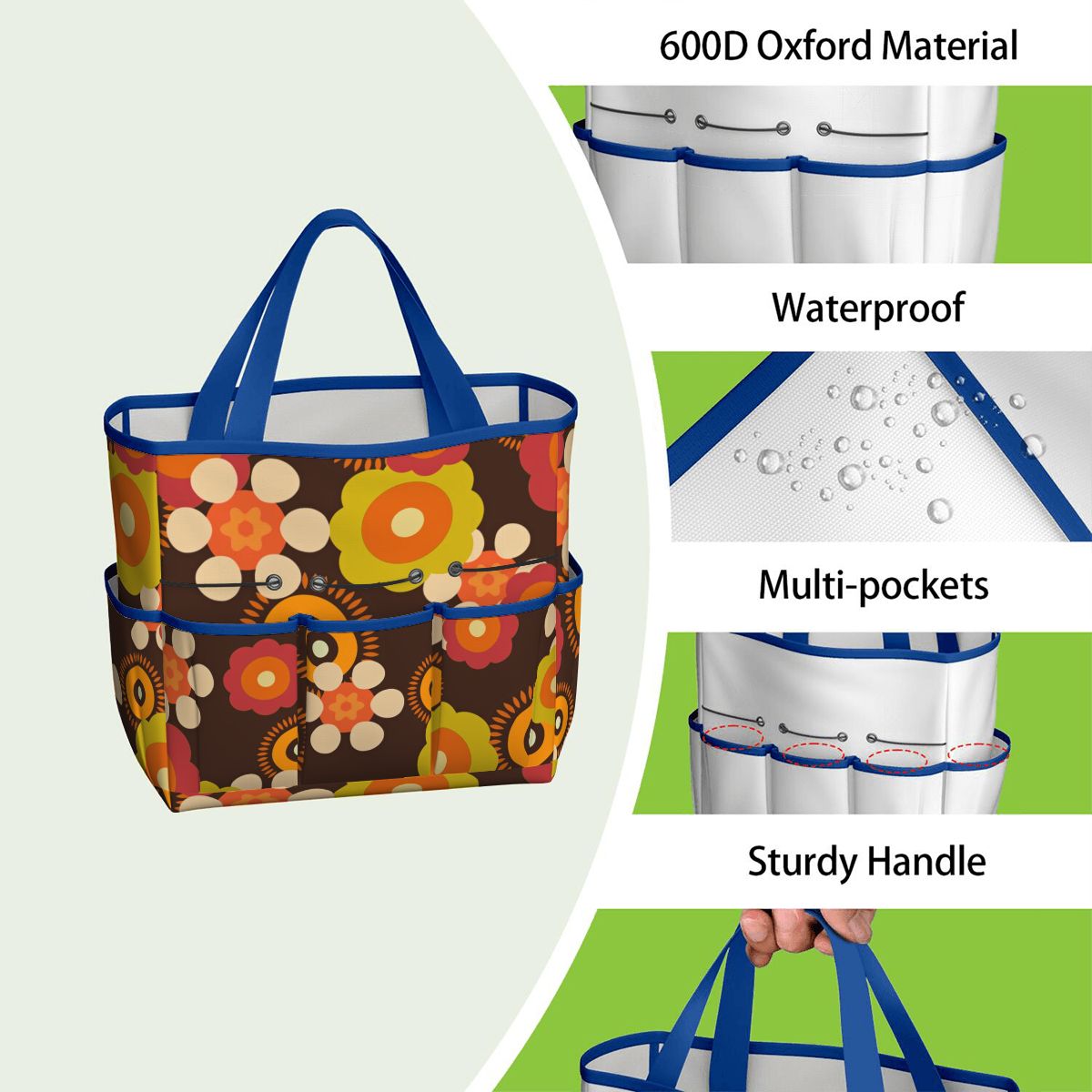 Retro Flower Power 70s Garden Tool Bag