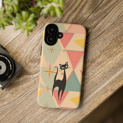 Atomic Cat Mid Mod Retro Cat Phone Case | Tough Cases with Vintage Vibe | Ideal for Cat Lovers - Mid Century Modern Gal