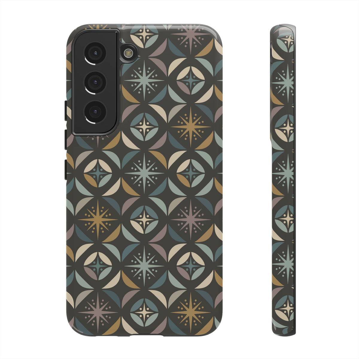 Mid Century Modern Elegant Gray Geometric Starburst Tough Phone Case